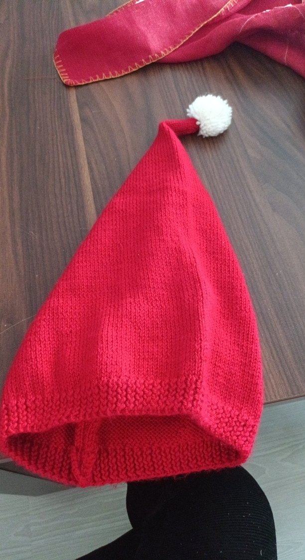 Kırmızı El örgüsü Bere - Görsel 3