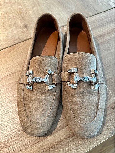 Süet bej loafer