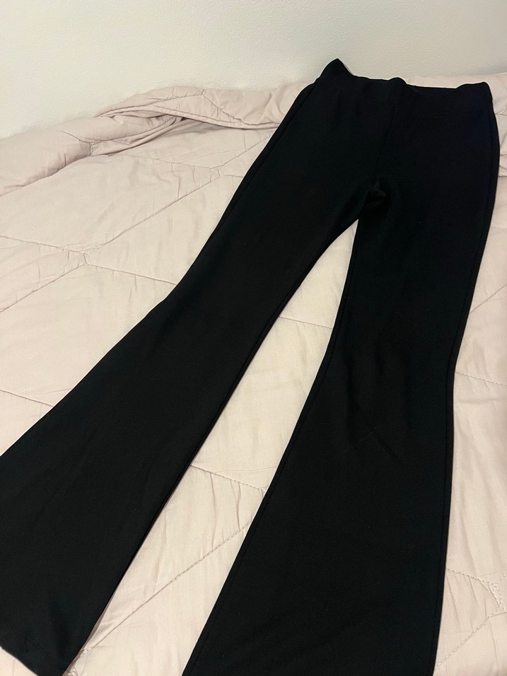 Siyah Kadın İspanyol Paça Tayt - Görsel 2