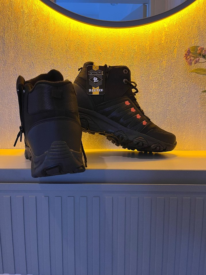 Erkek Siyah Outdoor Botlar Velcro Detaylı - Görsel 4