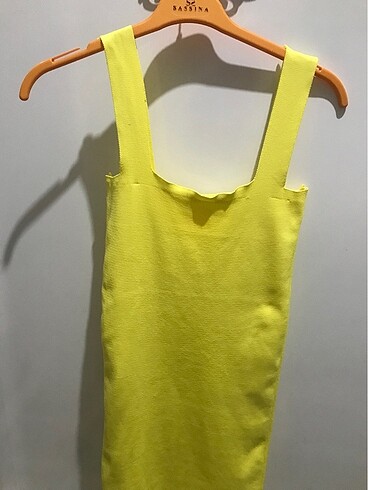 s Beden sarı Renk Triko elbise