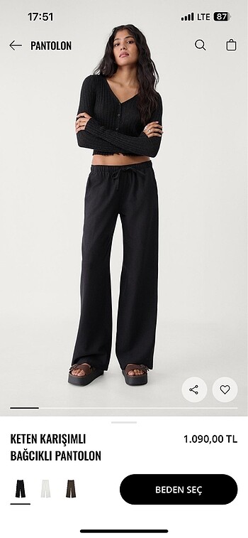 Stradivarius stradivarius keten pantolon