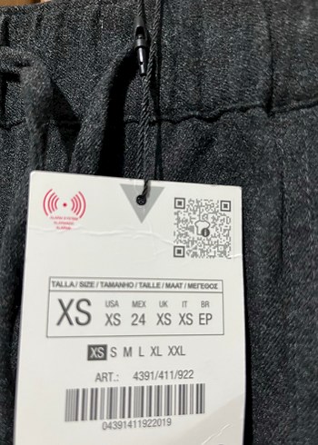xs Beden gri Renk Zara keçe dokulu gri Pantolon xs