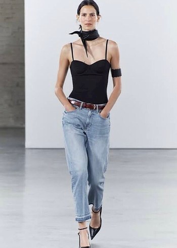 Zara relaxed fit açık mavi jean pantolon 38