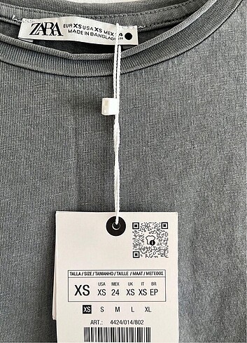 xs Beden Zara eskitme gri kısa kollu tshirt XS beden