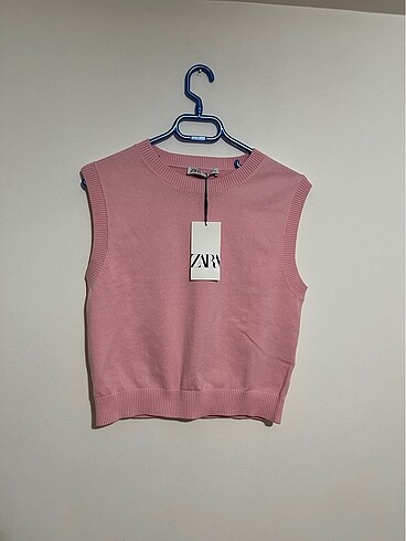 Zara Zara pembe kolsuz triko üst M beden