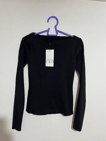 Zara Zara siyah kolu yırtmaçlı bluz s beden