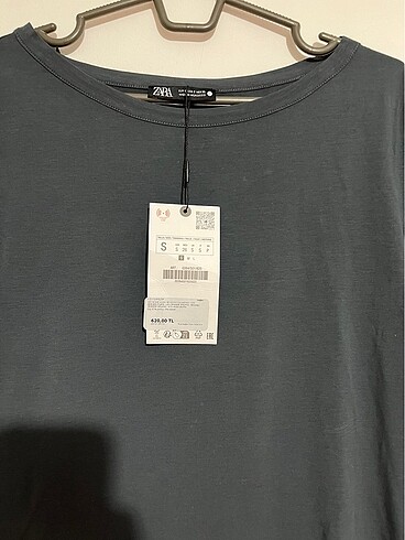 Zara Zara antrasit gri yarım kollu bluz s beden