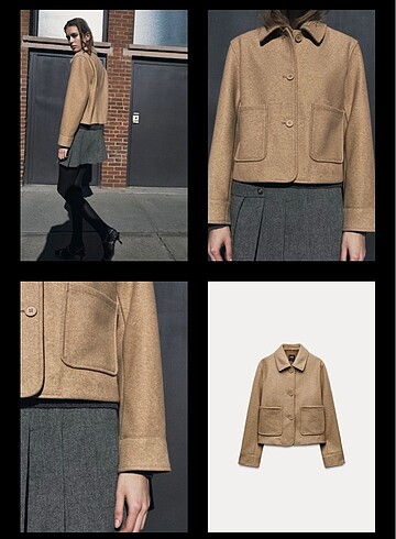 xs Beden Zara yünlü kaşe ceket xs camel