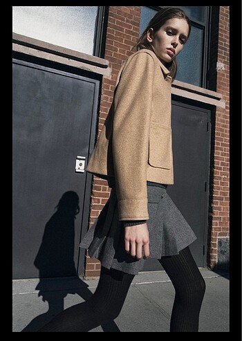 Zara Zara yünlü kaşe ceket xs camel