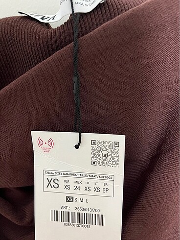 Zara Zara kahverengi omzu açık bluz xs beden