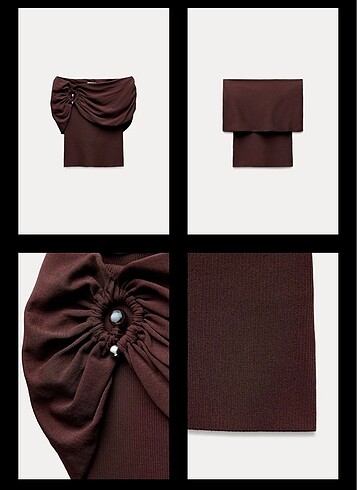 xs Beden kahverengi Renk Zara omzu açık kahverengi bluz xs beden