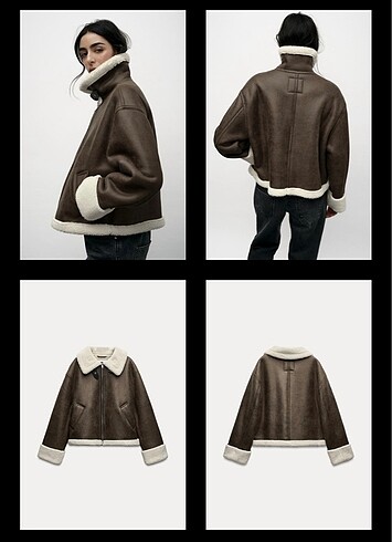 xs Beden Zara haki süet içi kürklü mont xs