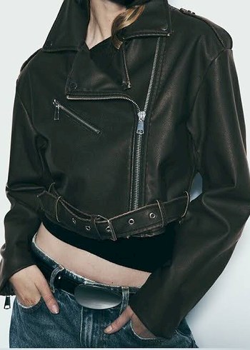 Zara eskitme Deri Biker Ceket