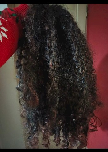 afro kıvırcık yarım uzun peruk - Görsel 8