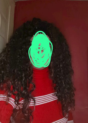 afro kıvırcık yarım uzun peruk - Görsel 2