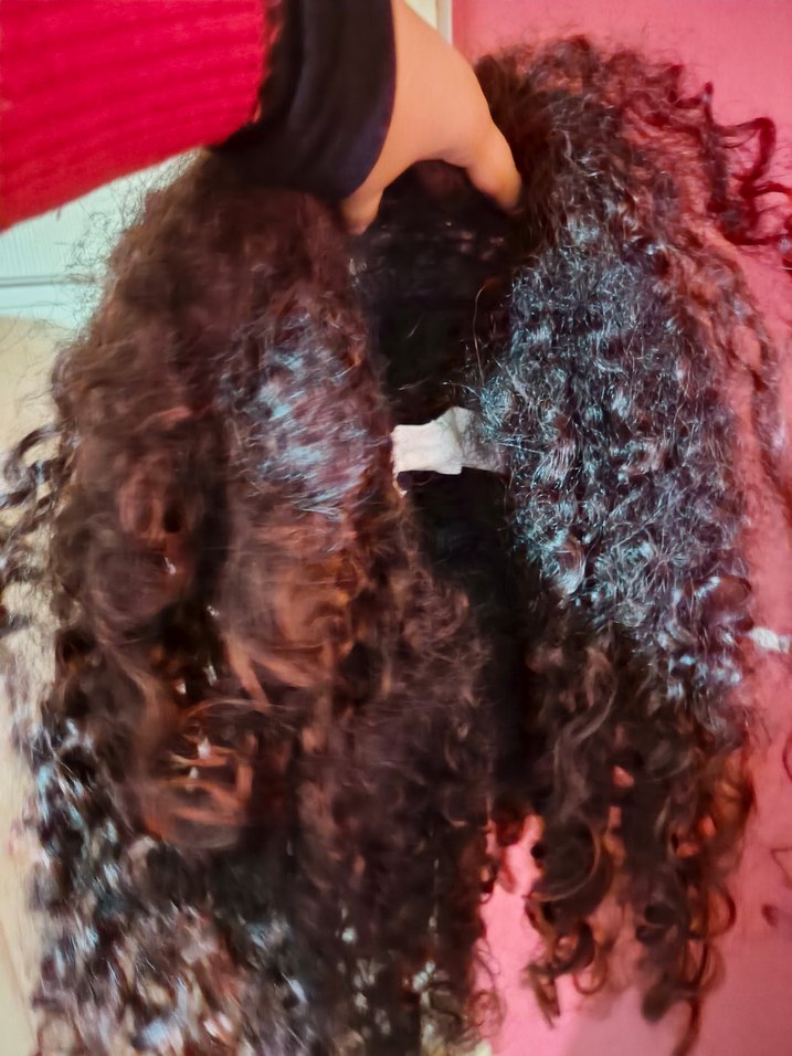 afro kıvırcık yarım uzun peruk - Görsel 5