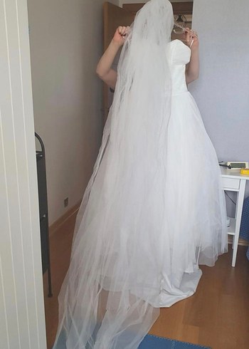 Straplez Uzun Prenses Gelinlik - Görsel 5