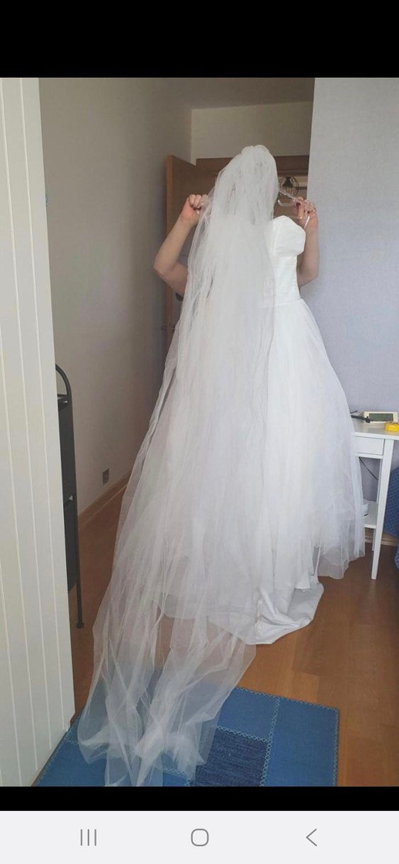 Straplez Uzun Prenses Gelinlik - Görsel 5