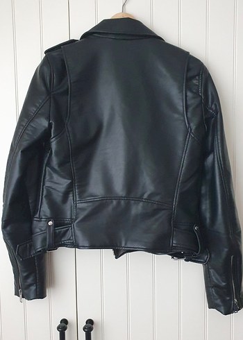 Zara Siyah Deri Biker Ceket - Görsel 5