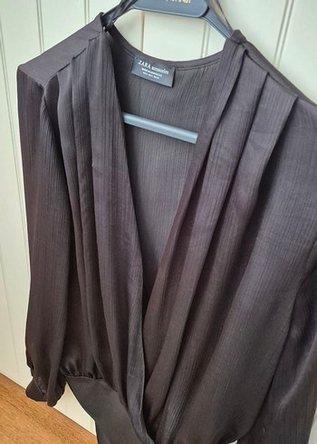 Zara Drapeli V Yaka Uzun Kollu Body - Görsel 5