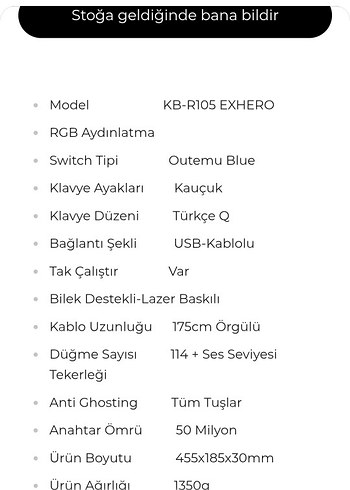 RAMPAGE KB-R105 EXHERO MEKANİK KLAVYE - Görsel 9