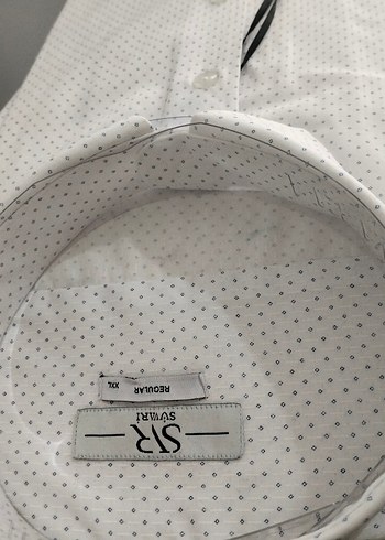 Düğmeli Beyaz Erkek Gömlek Puantiyeli - Görsel 4