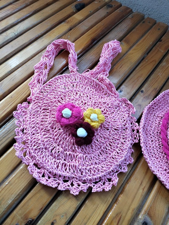 Pembe Dantel İşlemeli Bohem Kız Aksesuar Seti - Görsel 2