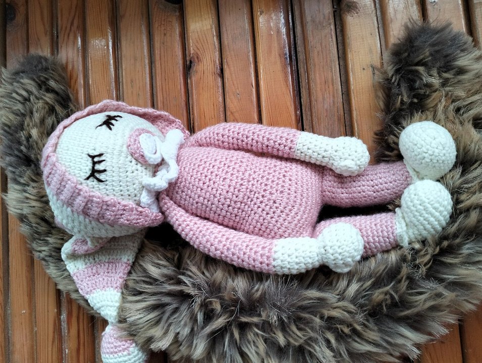 Pembe El Örgüsü Bebek Oyuncak - Görsel 4