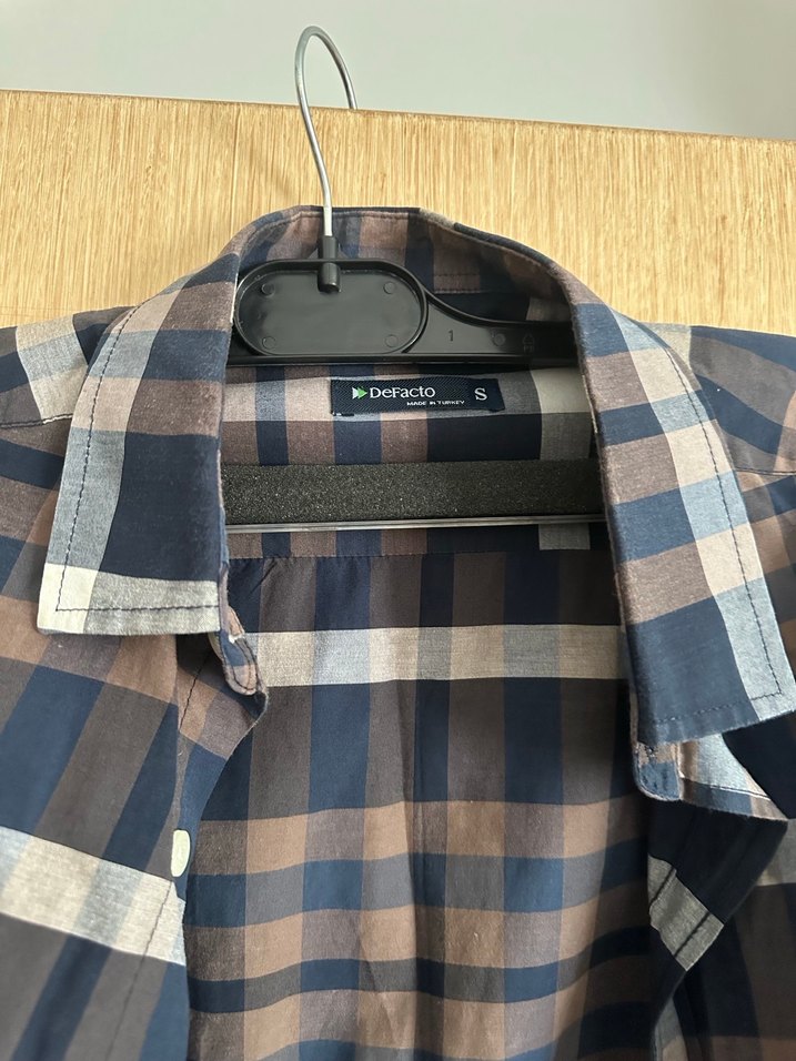 Düğmeli Erkek Uzun Kollu Kareli Gömlek - Görsel 2