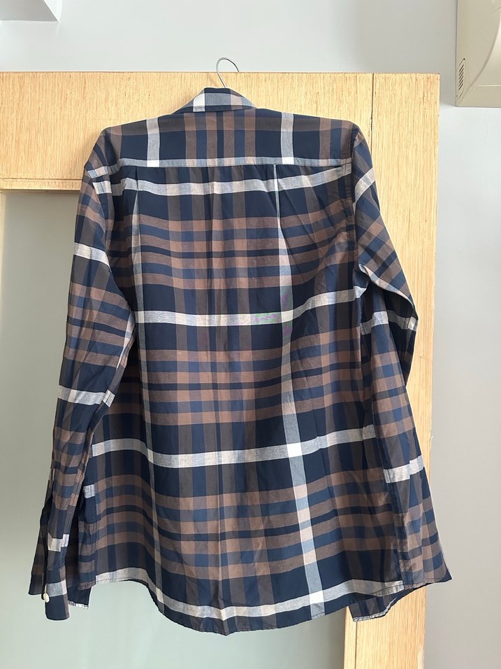 Düğmeli Erkek Uzun Kollu Kareli Gömlek - Görsel 3