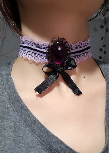Zara kuromi choker gotik punk kolye grunge victorian vintage