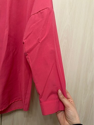 l Beden pembe Renk Pembe oversize gömlek