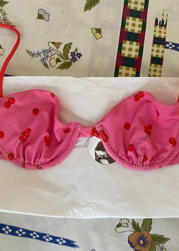 s Beden Zara domates desenli balenli bikini takımı