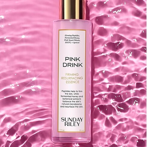Beden Sunday riley pink drink firming essence