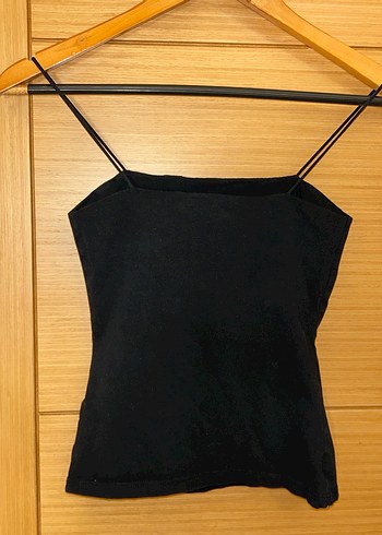 Pull and Bear Siyah İnce Askılı Kadın Atlet