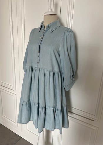 Zara Bohem Denim Elbise - Görsel 2