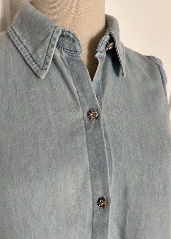 Zara Bohem Denim Elbise - Görsel 7