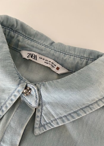 Zara Bohem Denim Elbise - Görsel 8