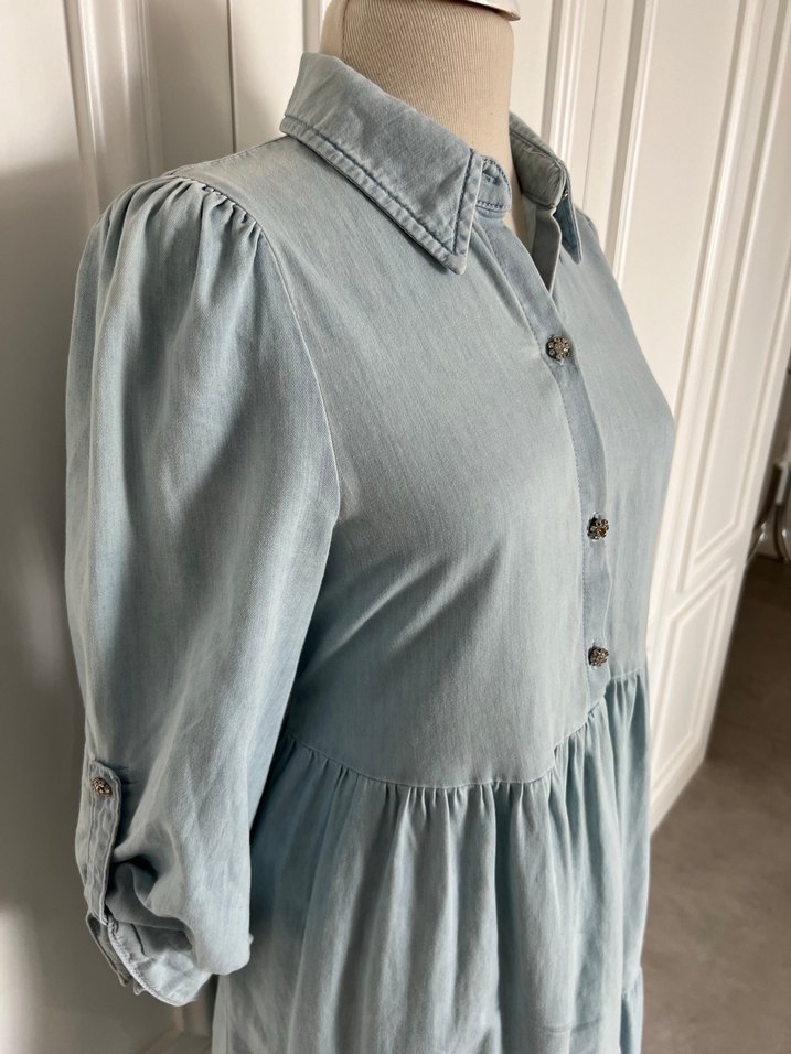 Zara Bohem Denim Elbise - Görsel 4