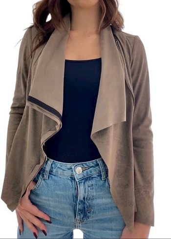 Zara İnce Süet Ceket - Görsel 8