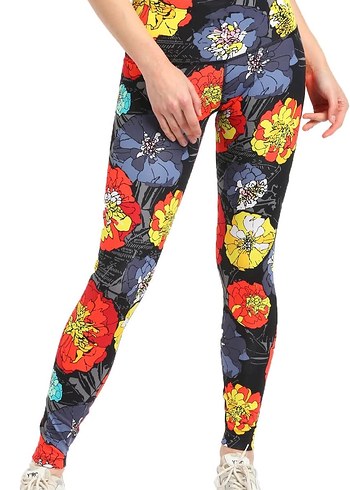 Adidas Renkli Çiçek Desenli Spor Tayt - Görsel 4