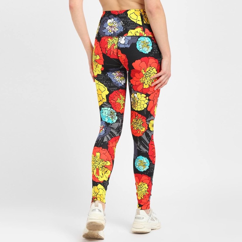 Adidas Renkli Çiçek Desenli Spor Tayt - Görsel 2