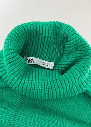 Yeşil Balıkçı Yaka Triko Kadın Kazak - Görsel 6