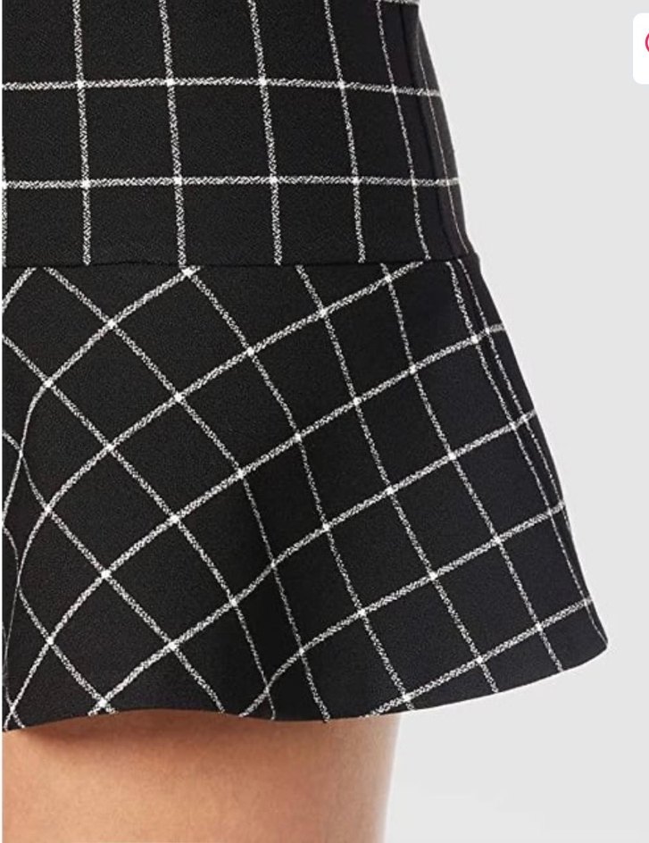 Adl Siyah Kareli Mini Elbise - Görsel 2