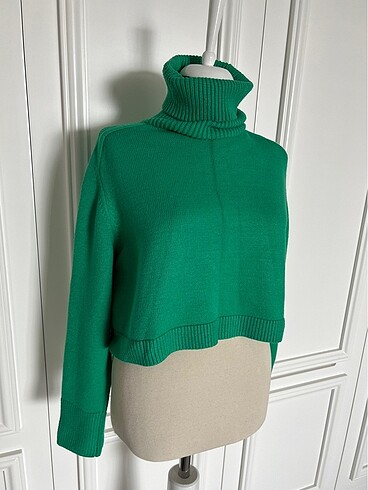 m Beden yeşil Renk Zara Crop Kazak