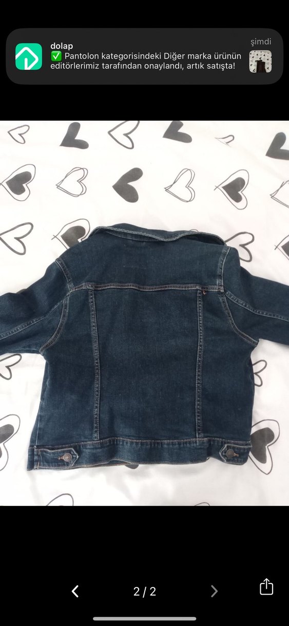 Düğmeli Koyu Mavi Denim Kadın Ceket - Görsel 2