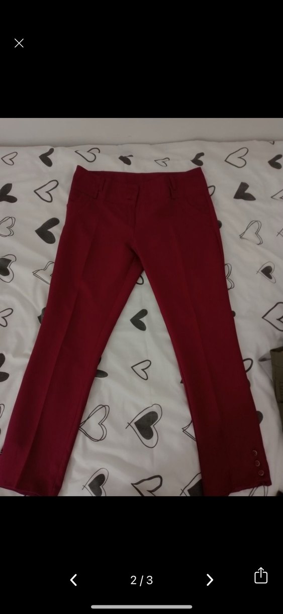 Bordo Kumas Pantolon - Görsel 2