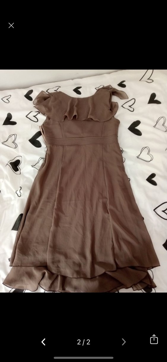 Bej Uzun Kolluksuz Volanlı Bohem Elbise - Görsel 2