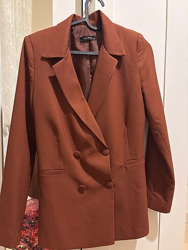 xs Beden kahverengi Renk Trendyol Milla Kahverengi Blazer